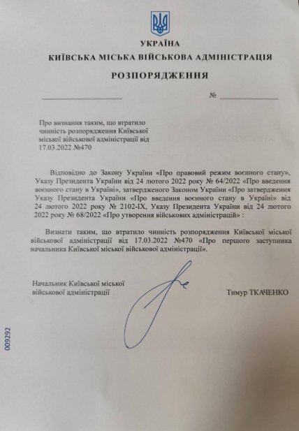 Распоряжение об увольнении Поворозника
