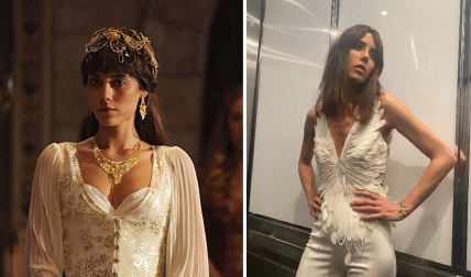 Джансу Дере в роли Фирузе Хатун в "Великолепном веке" и в жизни — 2023 год