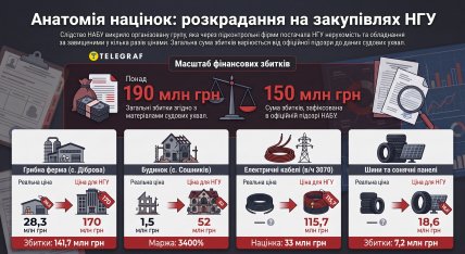 Анатомия хищений на закупках НГУ. Инфографика "Телеграфа"
