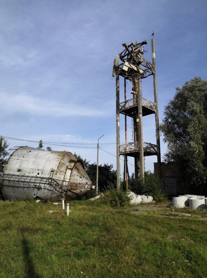 Water tower Makariv, Kyiv Oblast, Ukraine Sept 2022