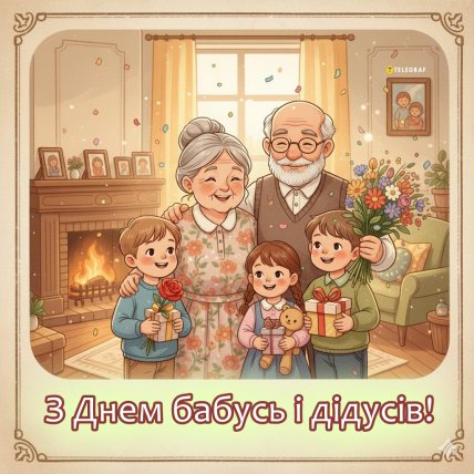 День бабусь та дідусів, листівки, привітання, картинки