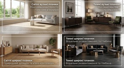 Оттенок и ширина планок задают характер пола