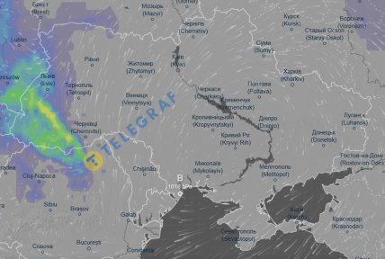 Грози 16 серпня в Україні, карта