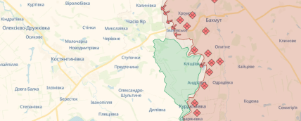 Бахмутський напрямок на DeepStateMAP