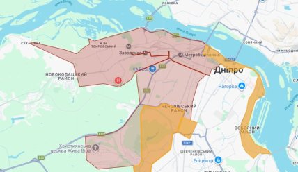 Райони Дніпра, де будуть перебої з водою з 30 жовтня по 1 листопада. Карта: КП "Дніпроводоканал"