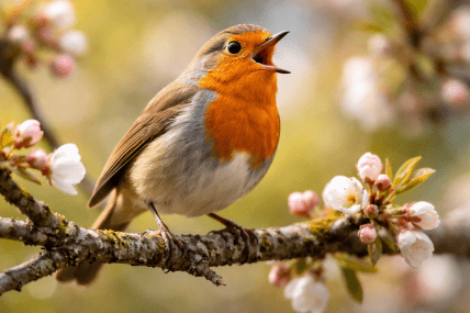 Пташка щебече