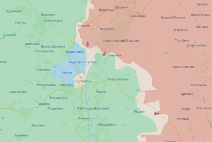 Карта, де йдуть бої за Куп'янськ від DeepState 19.12.2025
