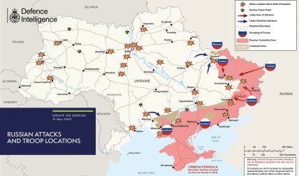 Карта боїв в Україні за 31 травня