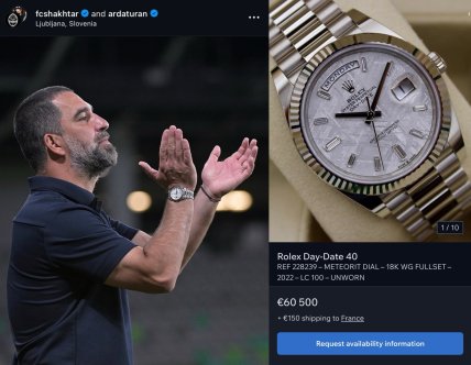 Туран на футбольном матче в часах Rolex Day Date 40