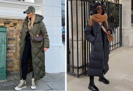 длинные пуховики