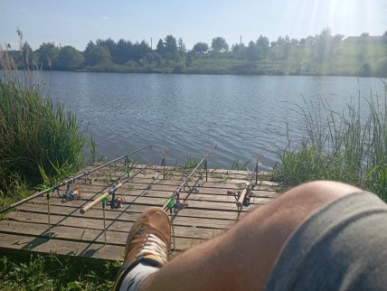 Рыбалка на пруду в деревне Дермань Первая
