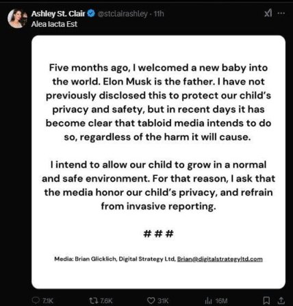 Ешлі Сент Клер дитина