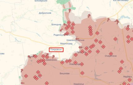 Покровск на карте DeepState