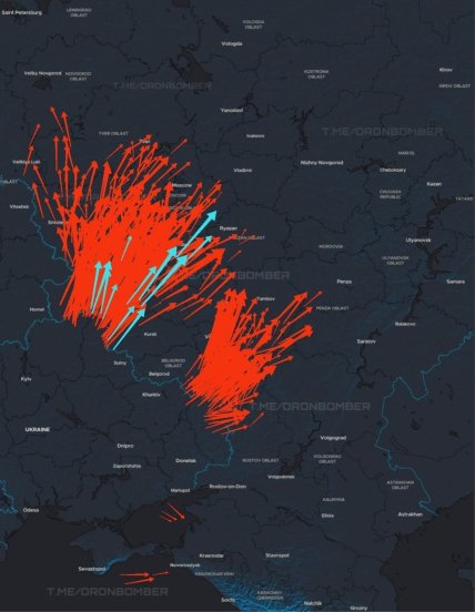 Направление полета дронов