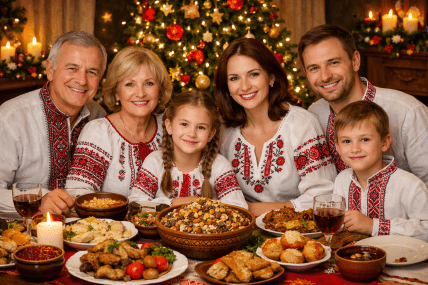 Сім'я за святковим столом