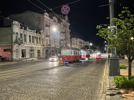 Ремонт трамвайних рейок у Вінниці
