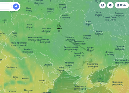 Карта погоды Ventusky на 14 февраля