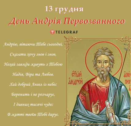 свято 13 грудня день андрія первозванного