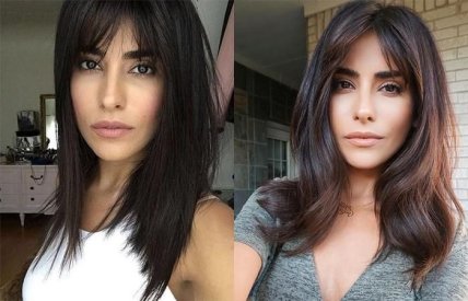 Довга зачіска з чубчиком-шторкою