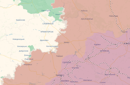 Карта бойових дій в Донецькій області 09.03.2026