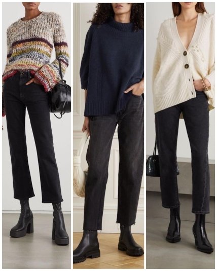 укороченные джинсы девушки