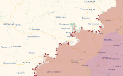 Карта, где идут бои в Донецкой и Днепропетровской областях 06.10.2025