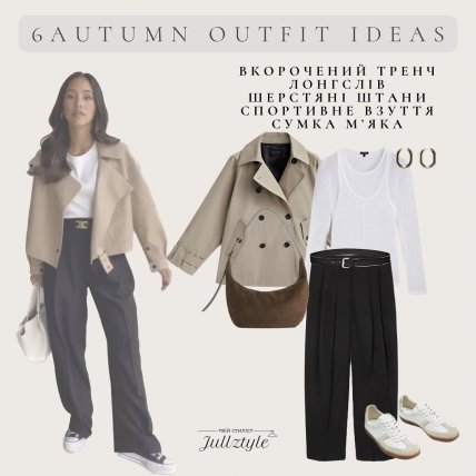 Стильный осенний образ с тренчем