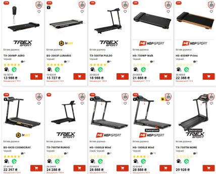 Ціни на електричні бігові доріжки