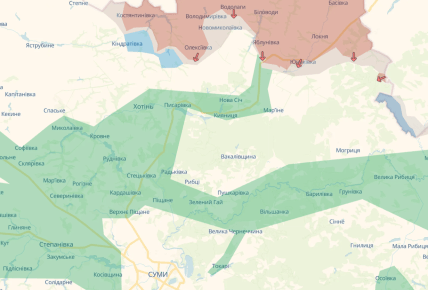 Карта боевых действий в Сумской области от DeepState 11.08.2025