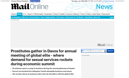 Британський таблоїд Daily Mail написав статтю про повій у Давосі