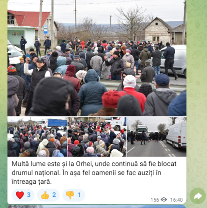 Сторонники партии Шор 15 марта блокировали дороги в Молдове