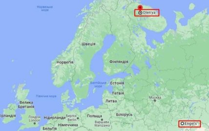 Аэродром Оленья на карте