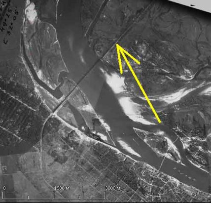 Черкасская дамба на немецком снимке с самолета