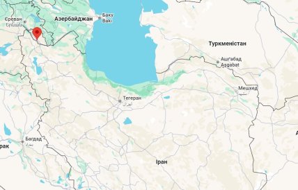 Азербайджан и Иран на карте