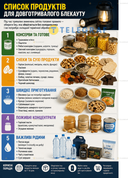 Продукты для блекаута