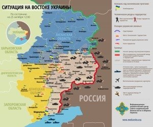 Карта АТО на востоке Украины (25 октября)