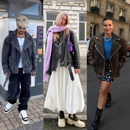 дівчата у шкіряній куртці