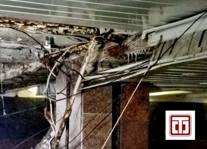 Обвал потолка в переходе на Майдане Киев 22.01.2021 - Фото