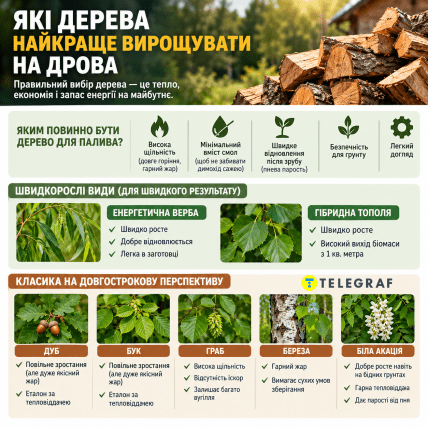 Лучшие деревья на дрова