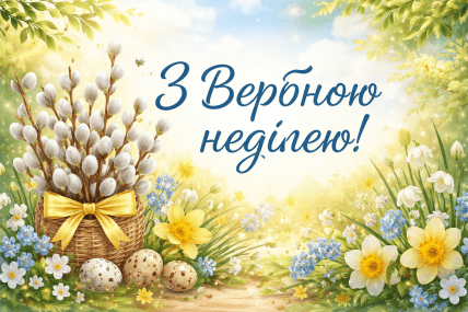 Вербна неділя, листівки, картинки, привітання