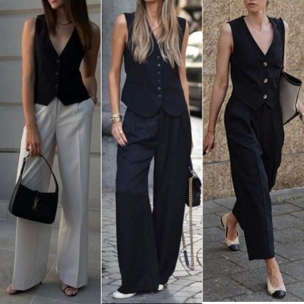 чорний костюмний жилет