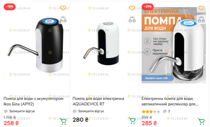 Помпа для води - ціна