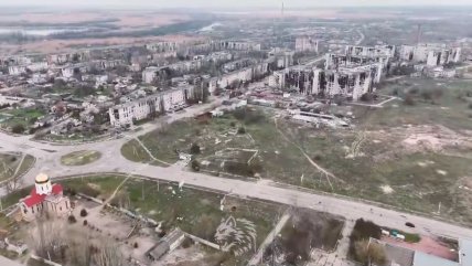 Вид на оккупированные Олешки сверху