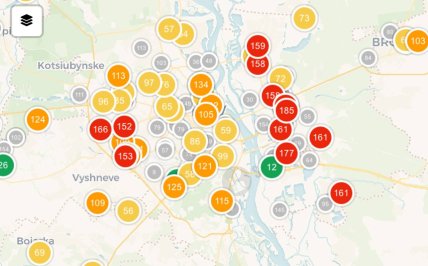 Загрязнение воздуха в Киеве 20 января