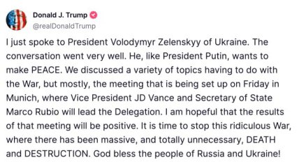 Спочатку Росія, а потім Україна? Трамп прокоментував розмову з Зеленським