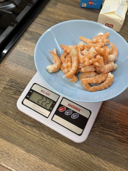 креветки вес