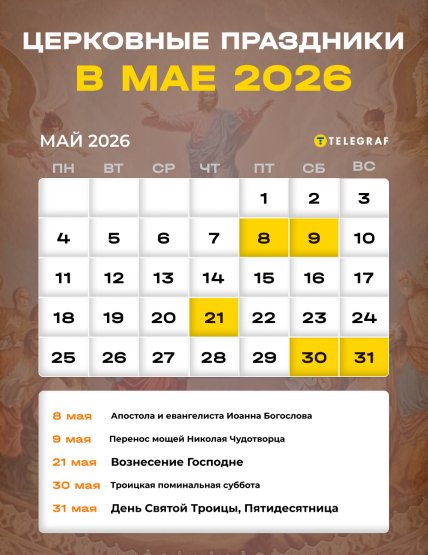 Церковный календарь на май 2026