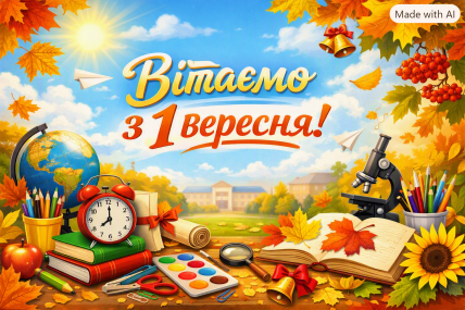 День знань, листівки, 1 вересня, вітання