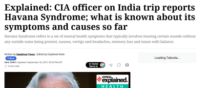 Офіцер ЦРУ заявив про випадок гаванського синдрому в Індії - текст заголовку