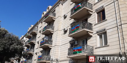 Флаги Азербайджана в Баку